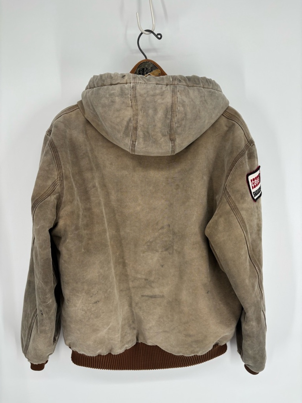 Vintage Carhartt J140 Quilted Flannel Lined Jacket Distressed Custom VTG Patches - Picture 15 of 16
